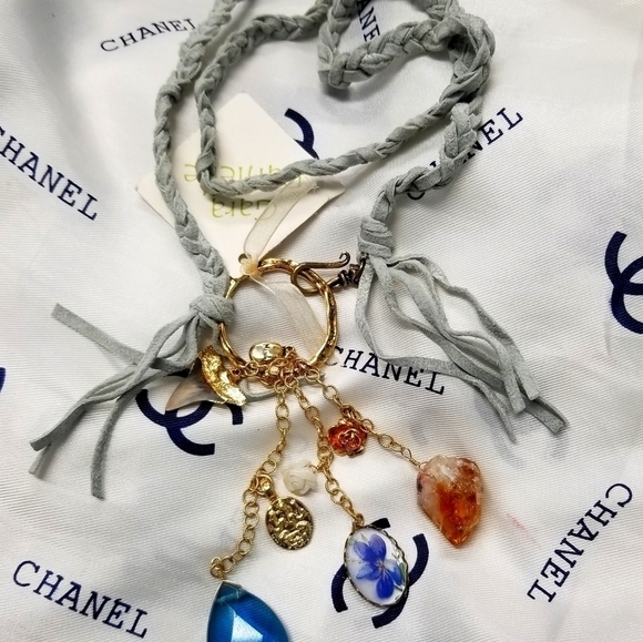 GARA DANIELLE Braided Suede Embellished Necklace - Picture 6 of 8